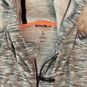 Bonobos full zip hoodie in Heather Grey Large, Slim fit